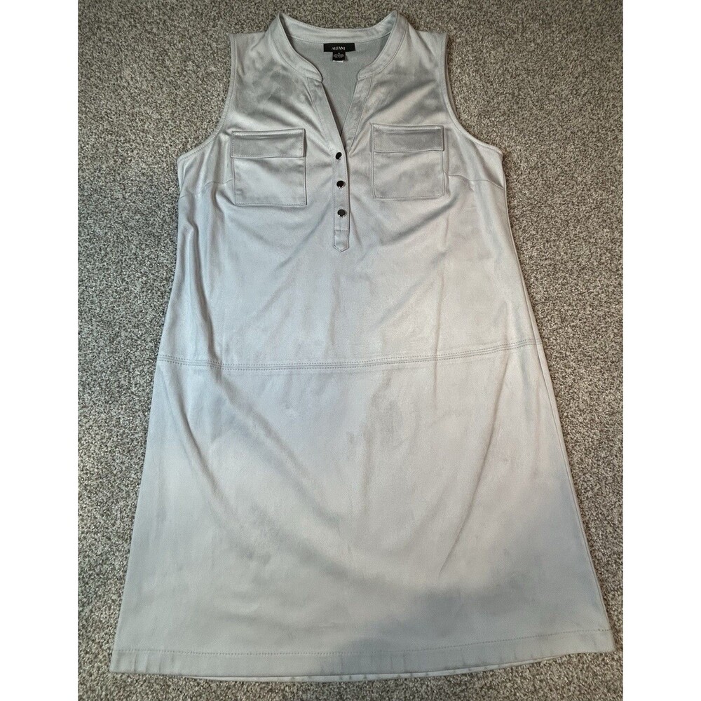 Alfani Sleeveless Dress Heavy Sheath A Line V Neck Gray Women‎ Size 8